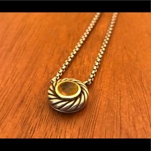 David Yurman Sterling Silver & 14K gold necklace